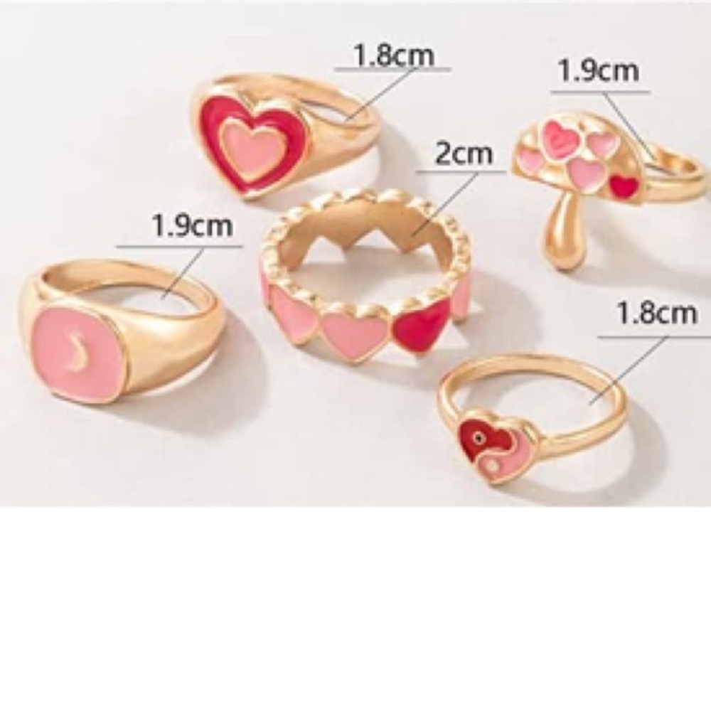 5PC Gold Stackable Ring Set - Picture 3 of 3